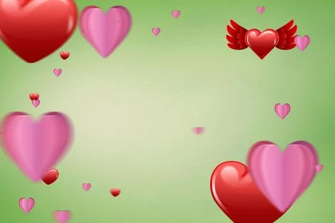 Digitally generated love heart pattern Stock Photos