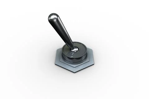 Digitally generated metal flip switch Illustrazione stock