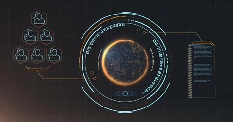Digitally generated planet earth and global communication concept Foto stock