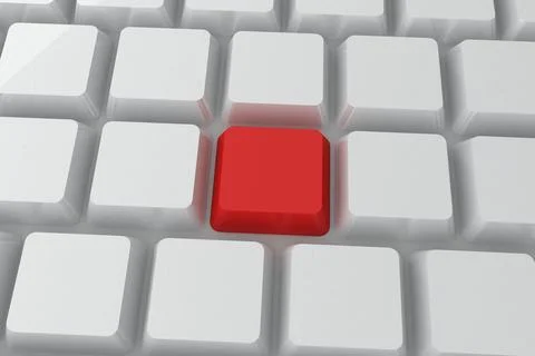 Digitally generated red key on keyboard 写真素材