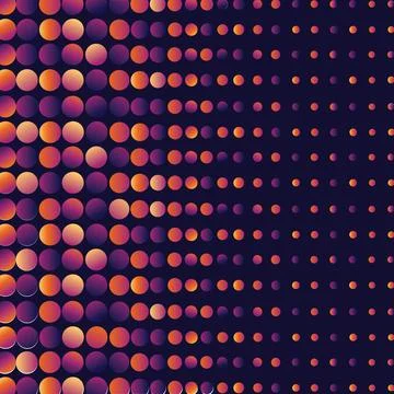 Digitally generated seamless pattern with multicolored neon dots against black Stock Illustration