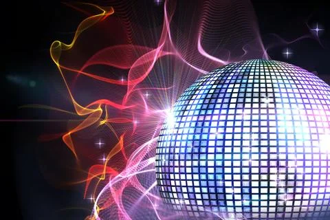 Digitally generated shiny disco ball Stock Illustration