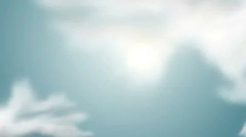 Digitally generated sky with flying clouds and sun. Loop animation. Stock Footage 41251067