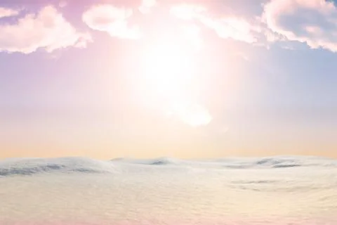 Digitally generated snowy land scape Stock Illustration