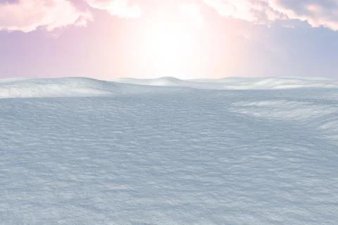 Digitally generated snowy land scape Stock Illustration