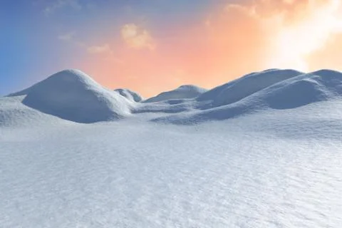 Digitally generated snowy land scape Stock Illustration