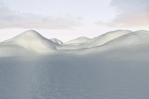 Digitally generated snowy land scape Stock Illustration