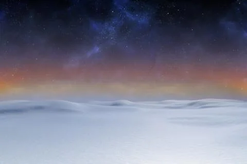 Digitally generated Snowy land scape Stock Illustration