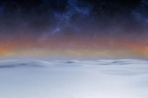 Digitally generated Snowy land scape Stock Illustration