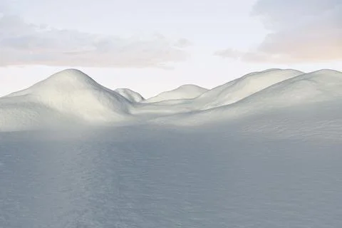 Digitally generated snowy land scape Stock Illustration