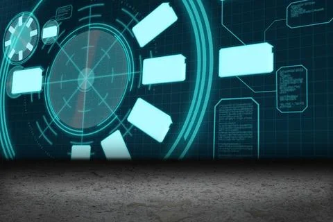 Digitally generated Technology interface in desert setting Stock Illustration