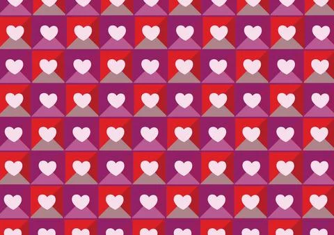 Digitally generated Valentines day pattern Foto stock