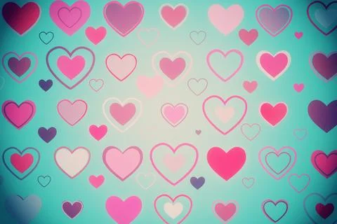 Digitally generated Valentines heart pattern Stock Photos