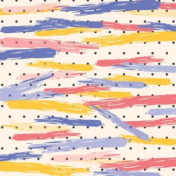 Digitally generated vector seamless pattern with dots and paint Illustrazione stock