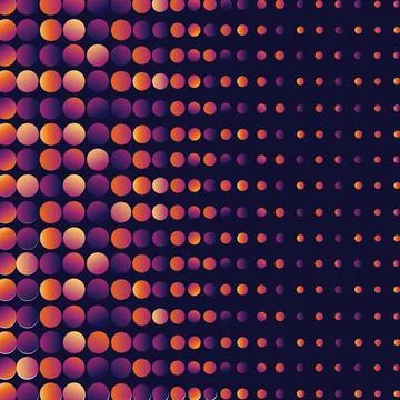 Digitally generated vector seamless pattern with multicolored neon dots against Illustrazione stock