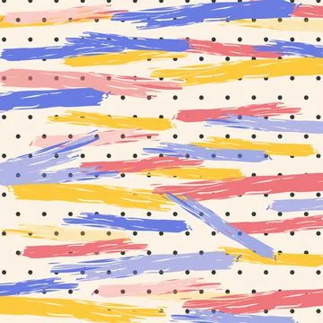 Digitally generated vector seamless pattern with dots and paint Illustrazione stock