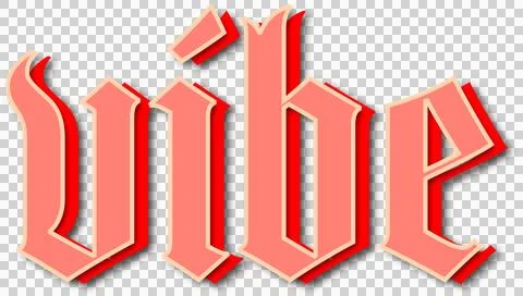 Digitally generated of vibe text with 3d shadow effect against white background Illustrazione stock
