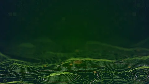 Digitally generated video on dark background, relief map Stock Footage 261851643
