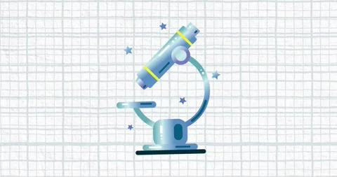 A digitally generated video of a microscope icon moving over a white background 動画素材 326186792