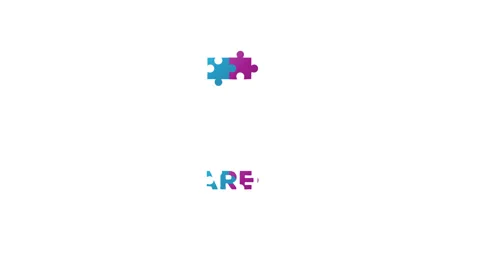 Digitally generated video of with puzzle elements forming Autism Awareness Month Stock Footage 133232786