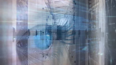 Digitally generated video showcases data processing in green tech with global Stock Footage 327127323