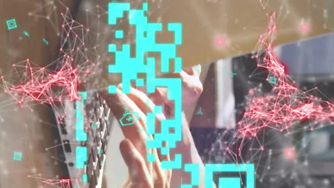 Digitally generated video shows tech icons and data processing over a brain. Stock Footage 312533560