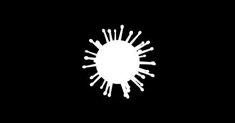 Digitally generated virus cells against black background Stockfoto's