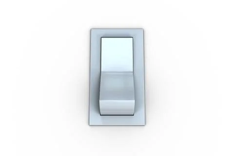 Digitally generated white flip switch Stockillustratie