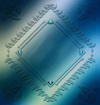 Digitally painted elegant ornament frame design resource Illustrazione stock