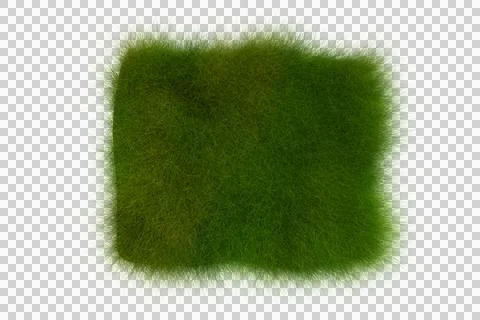 A digitally rendered, rectangular patch of vibrant green grass 스톡 사진