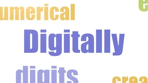 Digitally Word Cloud Animated Isolated On White Stock Footage 107210007