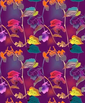 Digital,Multi,Leaf,Illustration,Designall,Over,Floral,Pattern,Flower,Mughal Stock Illustration
