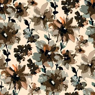 Digital,Print,Allover,Floral,Pattern,Design,Blur,Wave,Effect,Creative イラスト素材