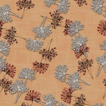 Digital,Print,Butta,Design,Floral,Allover,Pattern,Blur,Wave,Effect Stock-Illustration