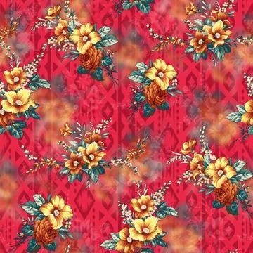 Digital,Textile,Design,Colorful,Seamless,All,Over,Floral,Patterns. Stock Illustration