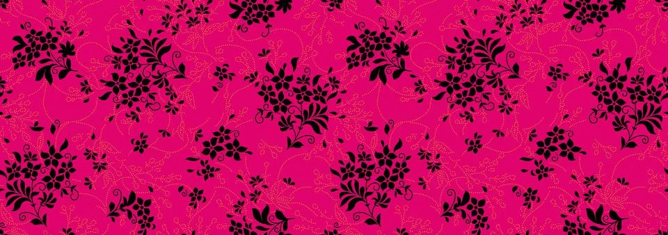 Digital,Textle,Pattern,Flower,With,Ornament Stock Illustration