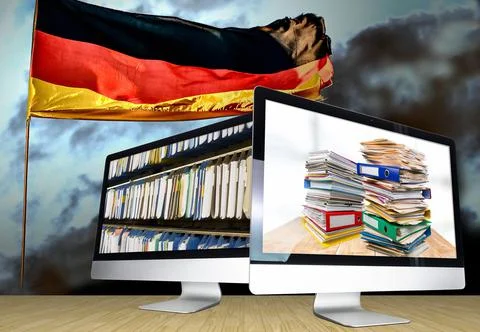 Digitisation of administration outdated processes dusty authorities Stock Photos