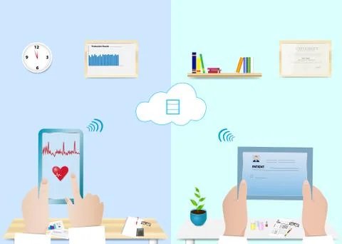 Digitization of health prevention through cloud concept Stock Illustration