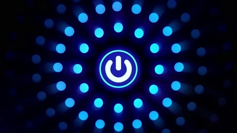 Digitization Idea, Human hand pressing start button to power Stock Footage 154575828