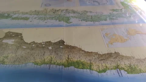 Digitization of large maps with overhead scanner Video stock 150681642