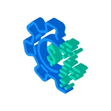 Digitization of processes business manager isometric icon vector illustration Ilustración de archivo