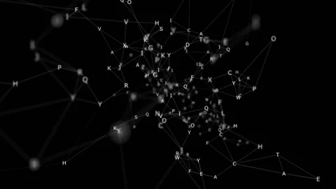 Digitization of thought.Network Connection Cloud. Dark background, rotating Stock Footage 97784368