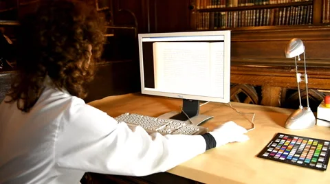 Digitization of unique collection of scientific library of St. Petersburg 스톡 동영상 62252183