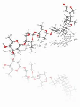 Digitoxin poison molecule Stock Illustration