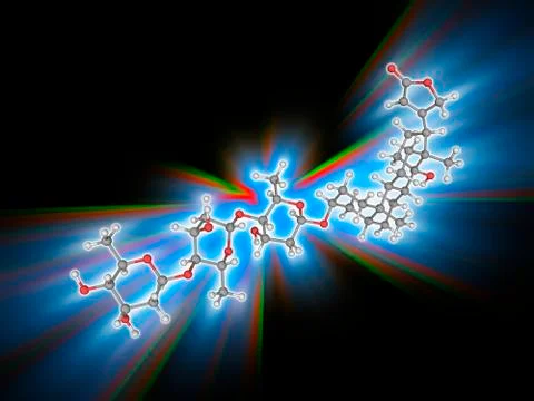Digitoxin poison molecule Stock Illustration