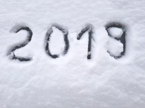Digits 2019 on the snow Stock Photos