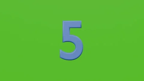 Digits from 5 to 0 changing on the green screen Stock Footage 281355108