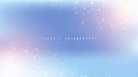 Digits abstract background with connected line and dots, wave flow. Digital Illustrazione stock