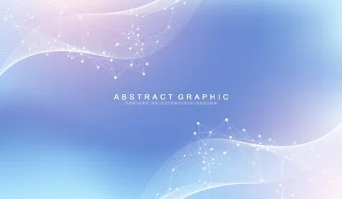 Digits abstract background with connected line and dots, web cover. Digital Stock Illustration