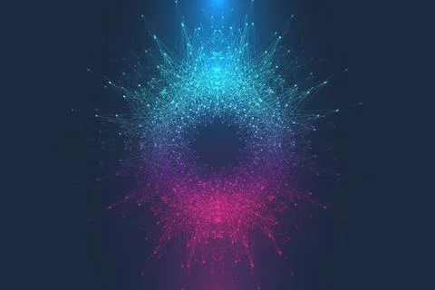 Digits abstract background with connected line and dots, web cover. Digital Stock Illustration